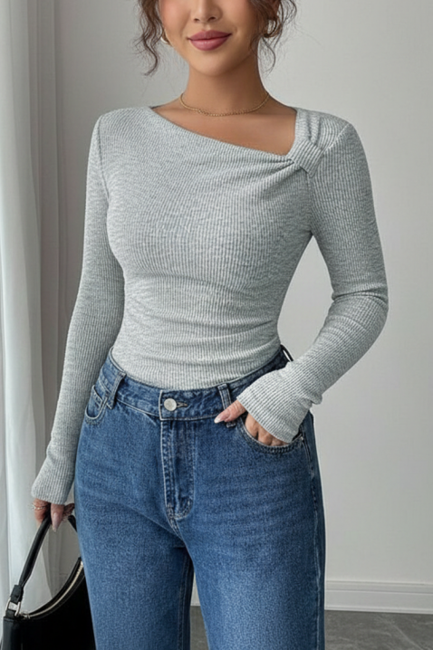 Дамска блуза TREBOLDA GREY, Цвят: сив, IVET.BG - Твоят онлайн бутик.