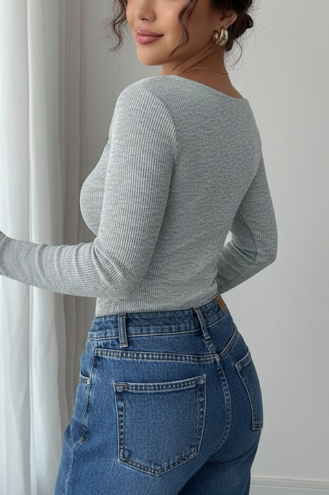 Дамска блуза TREBOLDA GREY, Цвят: сив, IVET.BG - Твоят онлайн бутик.