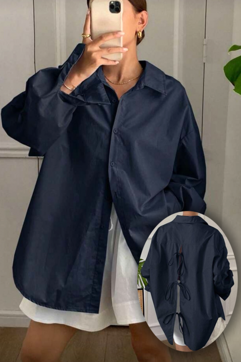 Дамска риза PREVOLZA NAVY, Цвят: тъмносин, IVET.BG - Твоят онлайн бутик.