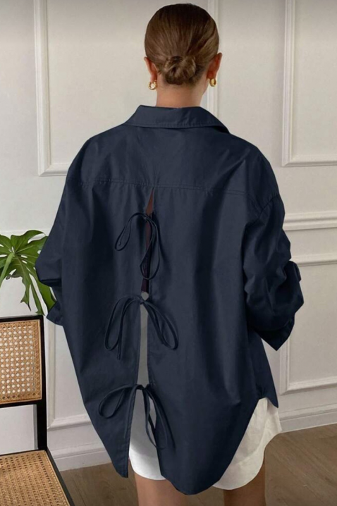 Дамска риза PREVOLZA NAVY, Цвят: тъмносин, IVET.BG - Твоят онлайн бутик.