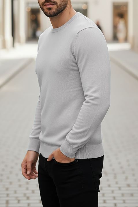 Мъжки пуловер BORJO GREY, Цвят: сив, IVET.BG - Твоят онлайн бутик.