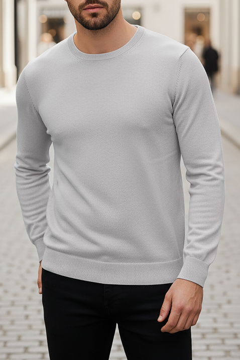 Мъжки пуловер BORJO GREY, Цвят: сив, IVET.BG - Твоят онлайн бутик.