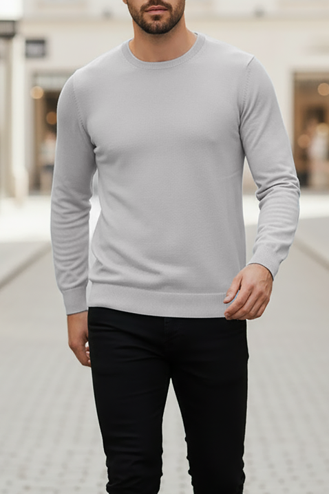 Мъжки пуловер BORJO GREY, Цвят: сив, IVET.BG - Твоят онлайн бутик.