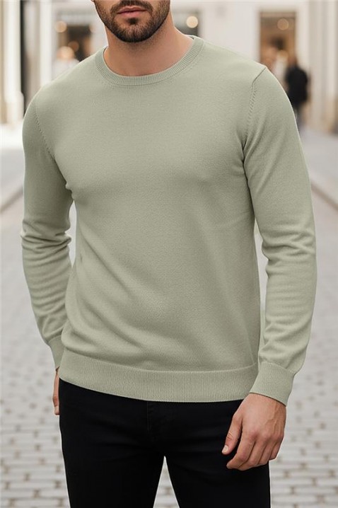 Мъжки пуловер BORJO OLIVE, Цвят: маслиненозелен, IVET.BG - Твоят онлайн бутик.