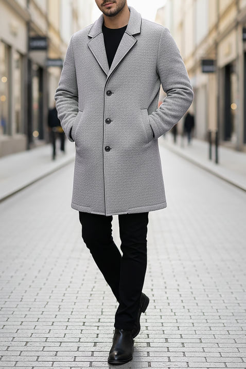 Мъжко палто MELFER GREY, Цвят: сив, IVET.BG - Твоят онлайн бутик.