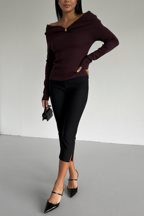 Дамска блуза GLABILDA BROWN, Цвят: кафяв, IVET.BG - Твоят онлайн бутик.