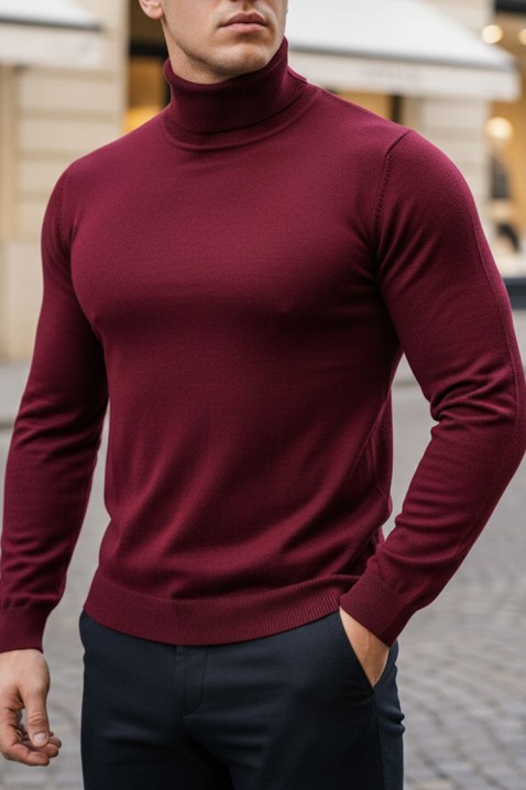 Мъжки пуловер DORODO BORDO, Цвят: бордо, IVET.BG - Твоят онлайн бутик.