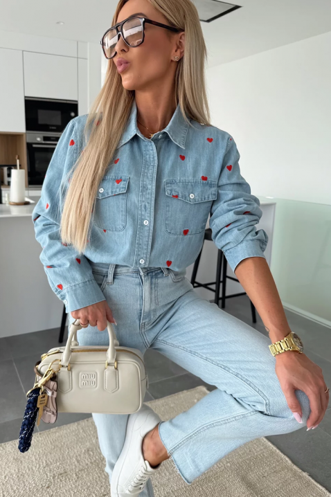 Дамска риза DRAVELZA SKY, Цвят: светлосин, IVET.BG - Твоят онлайн бутик.