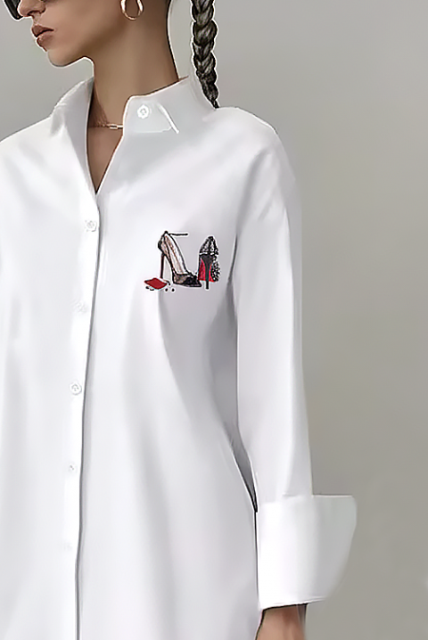 Дамска риза VORSELA, Цвят: бял, IVET.BG - Твоят онлайн бутик.