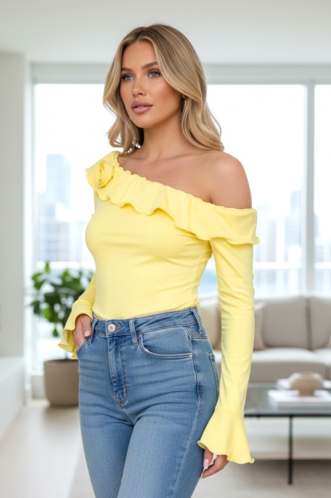 Дамска блуза REMILONGA YELLOW, Цвят: жълт, IVET.BG - Твоят онлайн бутик.