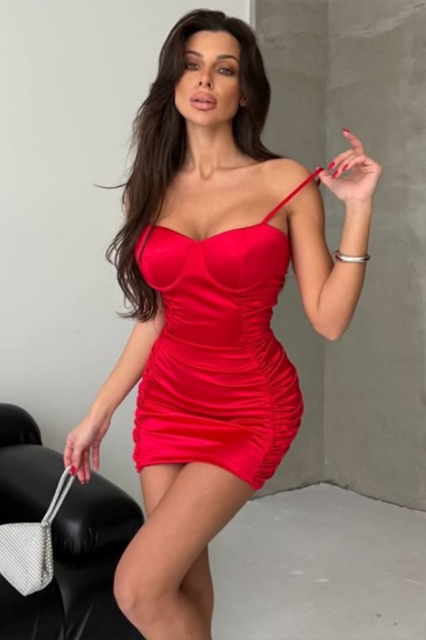 Рокля AREXOLA, Цвят: червен, IVET.BG - Твоят онлайн бутик.