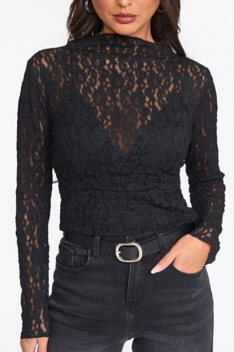 Дамска блуза FEROKSA BLACK, Цвят: черен, IVET.BG - Твоят онлайн бутик.