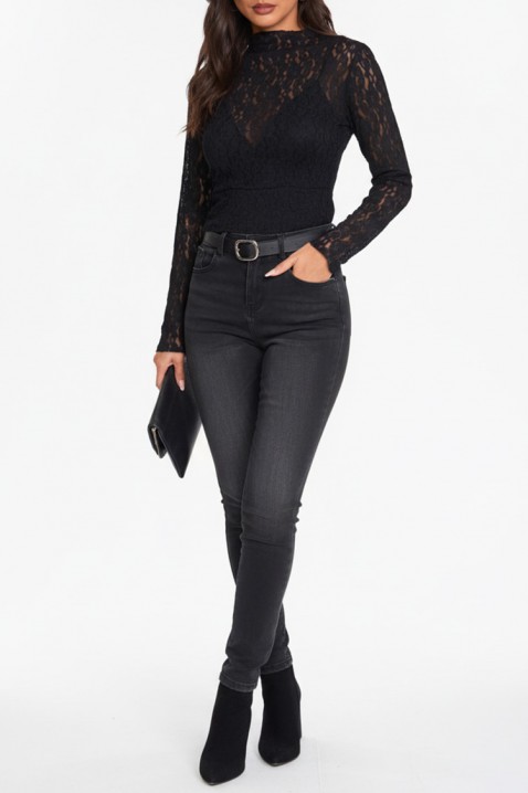 Дамска блуза FEROKSA BLACK, Цвят: черен, IVET.BG - Твоят онлайн бутик.