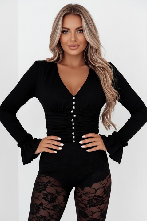 Дамска блуза KALVINDA BLACK, Цвят: черен, IVET.BG - Твоят онлайн бутик.