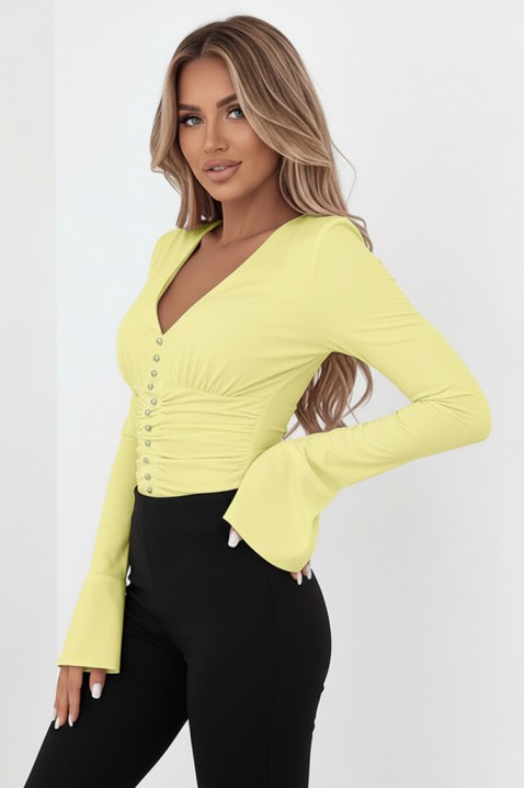 Дамска блуза KALVINDA YELLOW, Цвят: жълт, IVET.BG - Твоят онлайн бутик.
