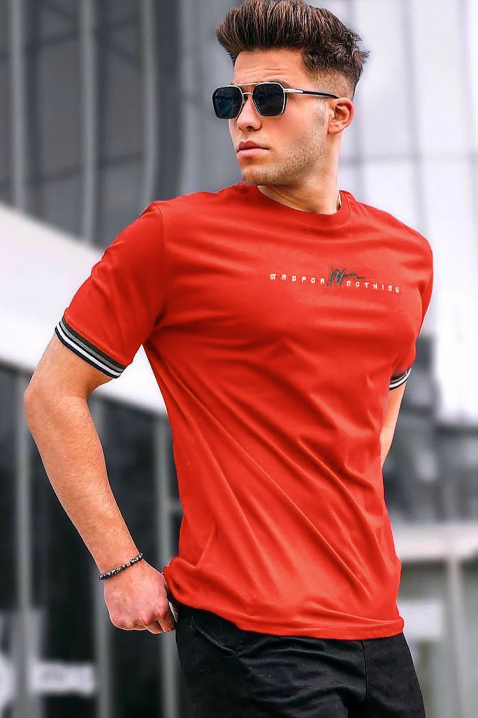 Мъжка тениска MRONSON ORANGE, Цвят: оранжев, IVET.BG - Твоят онлайн бутик.