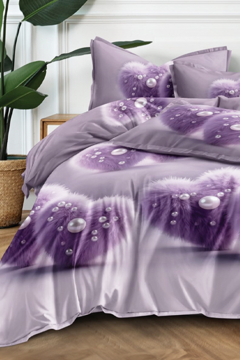 Спален комплект MELFISY 200x220 cm памук - 3 части, Цвят: лилав, IVET.BG - Твоят онлайн бутик.