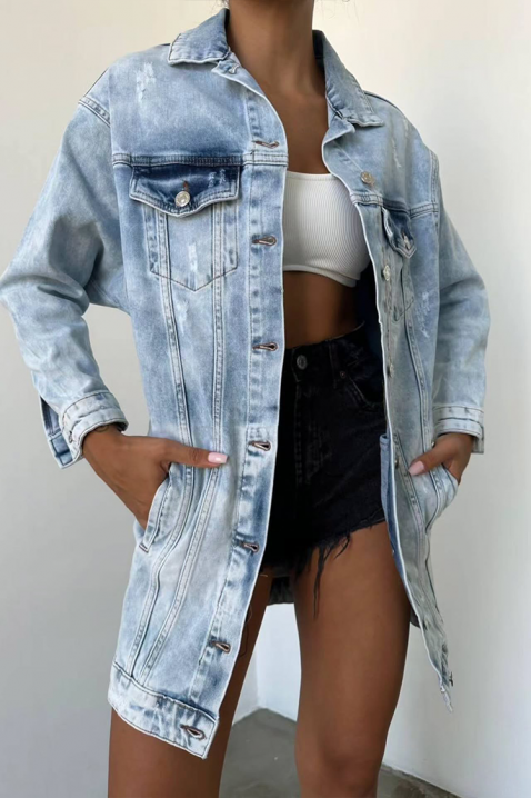 Дънково яке DUNKOLZA, Цвят: светлосин, IVET.BG - Твоят онлайн бутик.