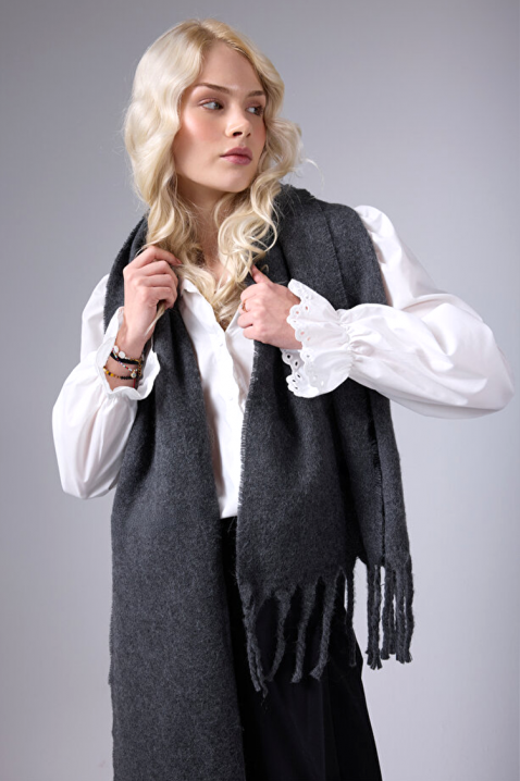 Шал KAPRINZA GREY, Цвят: сив, IVET.BG - Твоят онлайн бутик.