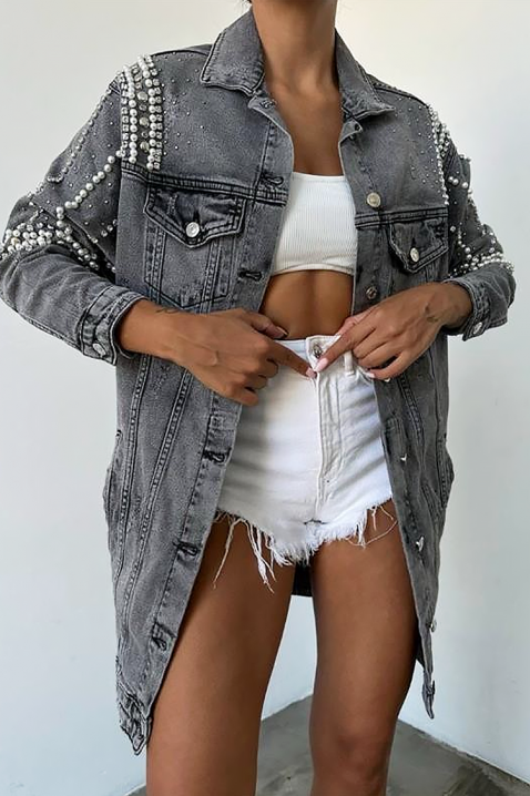 Дънково яке TRANVILZA, Цвят: графит, IVET.BG - Твоят онлайн бутик.