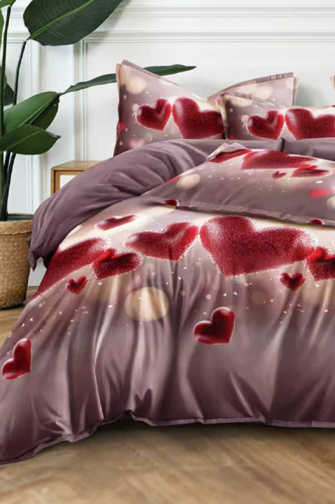 Спален комплект FLOMEGY 200x220 cm памук - 3 части, Цвят: лилав, IVET.BG - Твоят онлайн бутик.