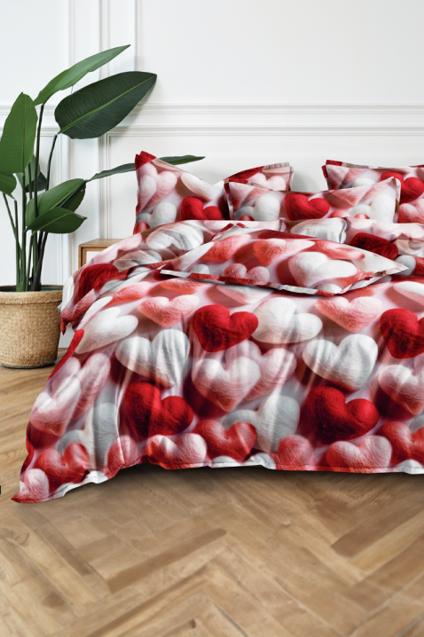 Спален комплект SPOLMEFY 200x220 cm памук - 3 части, Цвят: червен, IVET.BG - Твоят онлайн бутик.