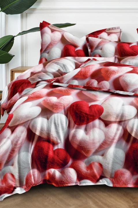 Спален комплект SPOLMEFY 200x220 cm памук - 3 части, Цвят: червен, IVET.BG - Твоят онлайн бутик.