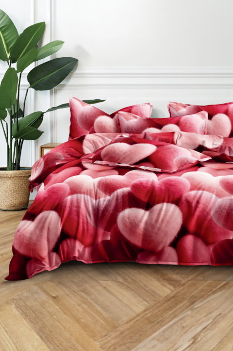 Спален комплект IRMOLDY 200x220 cm памук - 3 части, Цвят: червен, IVET.BG - Твоят онлайн бутик.