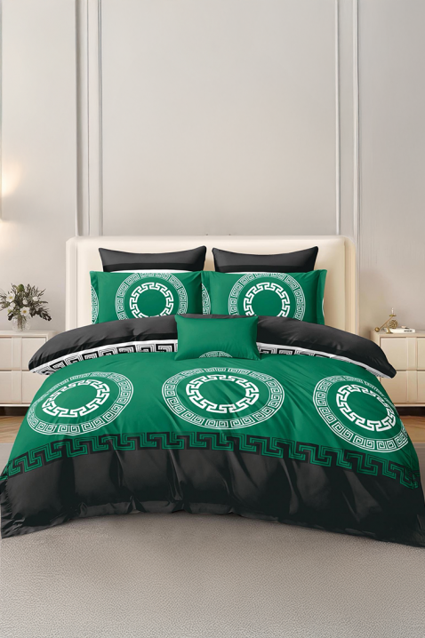 Спален комплект VERPOLDY GREEN 200x220 cm памук - 4 части, Цвят: зелен, IVET.BG - Твоят онлайн бутик.