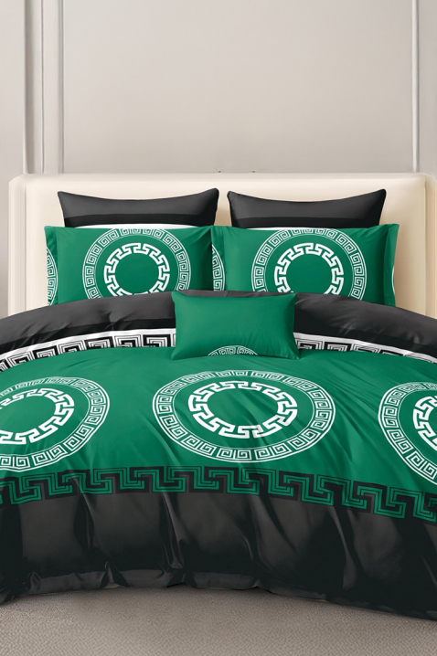 Спален комплект VERPOLDY GREEN 200x220 cm памук - 4 части, Цвят: зелен, IVET.BG - Твоят онлайн бутик.