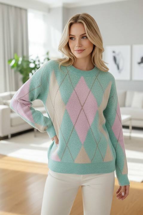 Пуловер OLFENZA MINT, Цвят: мента, IVET.BG - Твоят онлайн бутик.