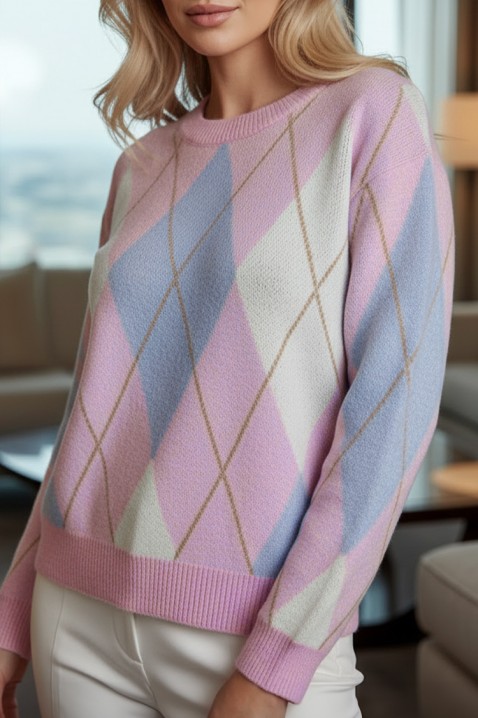 Пуловер OLFENZA PUDRA, Цвят: пудра, IVET.BG - Твоят онлайн бутик.