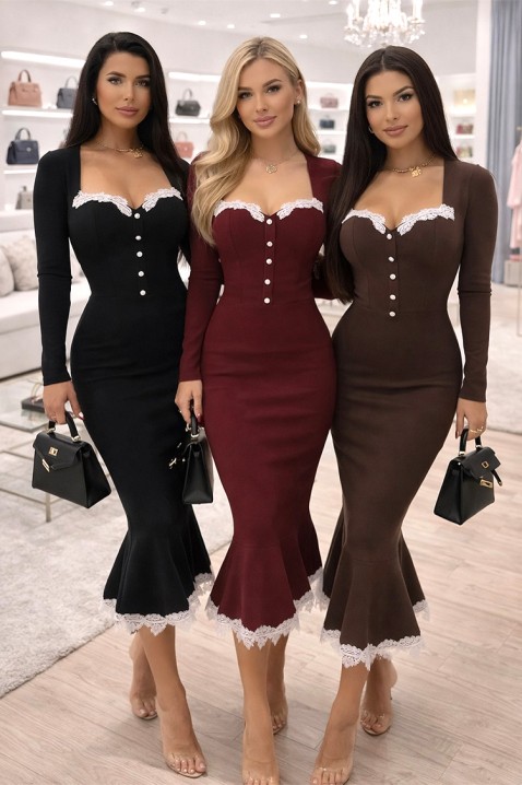 Рокля SALVONDRA BROWN, Цвят: кафяв, IVET.BG - Твоят онлайн бутик.