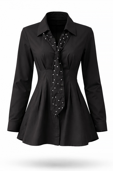 Дамска риза LEBRALZA BLACK, Цвят: черен, IVET.BG - Твоят онлайн бутик.