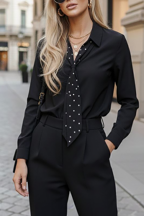 Дамска риза LEBRALZA BLACK, Цвят: черен, IVET.BG - Твоят онлайн бутик.