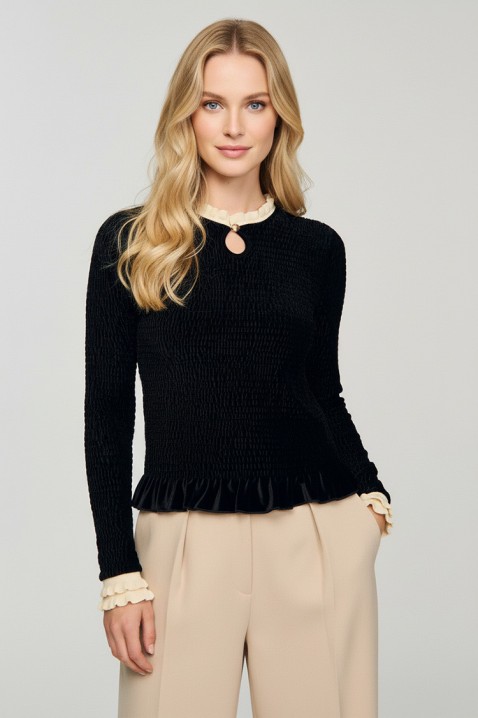 Дамска блуза BROTENDA, Цвят: черен, IVET.BG - Твоят онлайн бутик.