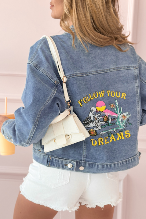 Дънково яке MAKRAMENZA, Цвят: светлосин, IVET.BG - Твоят онлайн бутик.