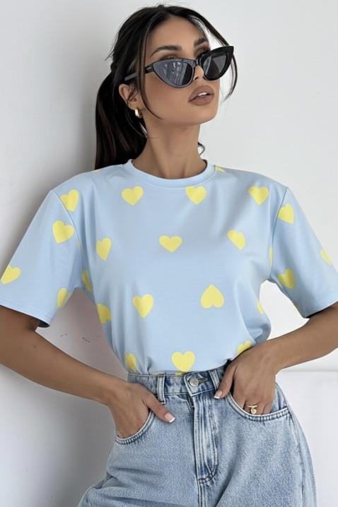 Тениска ZABRENLA SKY, Цвят: светлосин, IVET.BG - Твоят онлайн бутик.