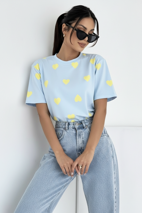 Тениска ZABRENLA SKY, Цвят: светлосин, IVET.BG - Твоят онлайн бутик.