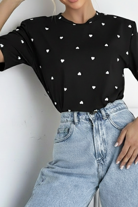 Тениска VALELONDA BLACK, Цвят: черен, IVET.BG - Твоят онлайн бутик.