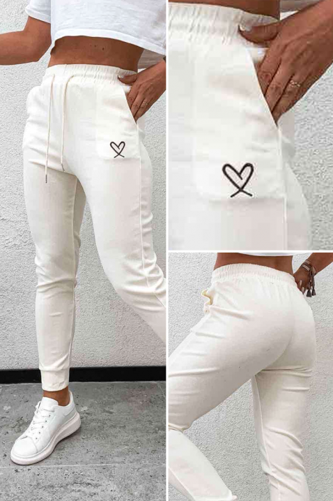 Панталон SARGOLVA, Цвят: бял, IVET.BG - Твоят онлайн бутик.