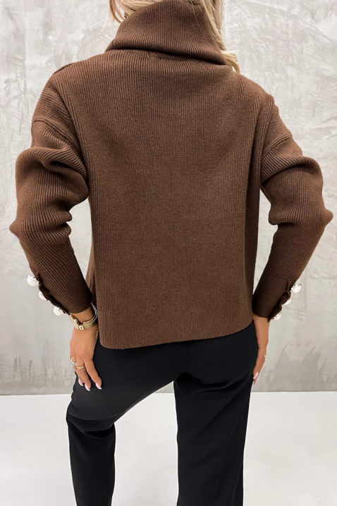 Пуловер TENSILDA BROWN, Цвят: кафяв, IVET.BG - Твоят онлайн бутик.