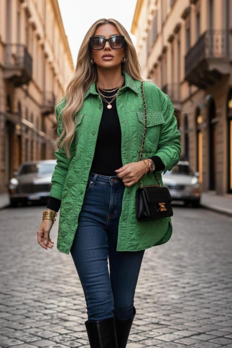 Яке PLORILDA GREEN, Цвят: зелен, IVET.BG - Твоят онлайн бутик.