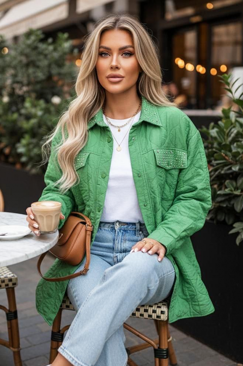 Яке PLORILDA GREEN, Цвят: зелен, IVET.BG - Твоят онлайн бутик.