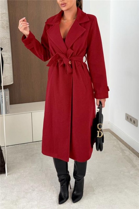 Тренчкот GRENOLFA BORDO, Цвят: бордо, IVET.BG - Твоят онлайн бутик.