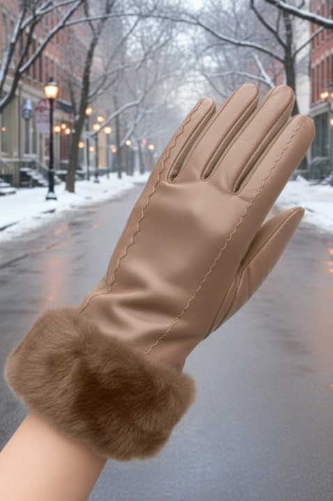 Дамски ръкавици POLIARZA BEIGE, Цвят: беж, IVET.BG - Твоят онлайн бутик.