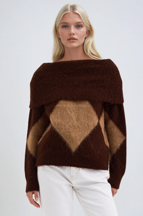 Пуловер SEBRENDA BROWN, Цвят: кафяв, IVET.BG - Твоят онлайн бутик.
