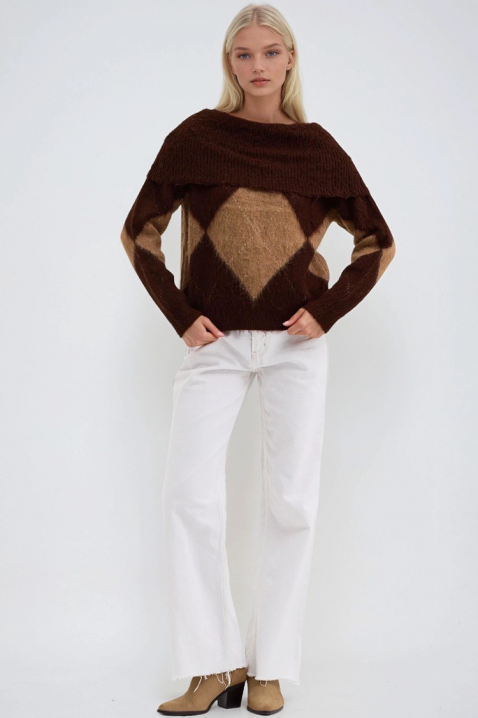 Пуловер SEBRENDA BROWN, Цвят: кафяв, IVET.BG - Твоят онлайн бутик.