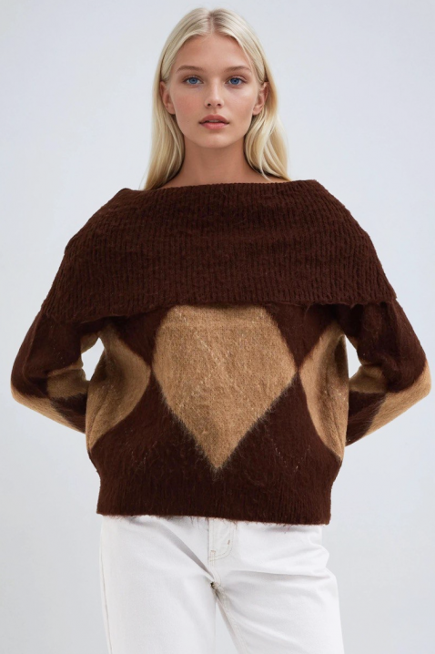 Пуловер SEBRENDA BROWN, Цвят: кафяв, IVET.BG - Твоят онлайн бутик.
