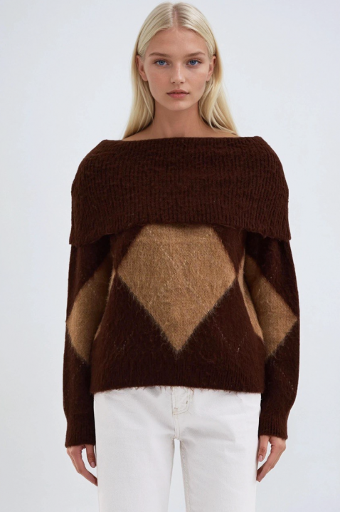 Пуловер SEBRENDA BROWN, Цвят: кафяв, IVET.BG - Твоят онлайн бутик.